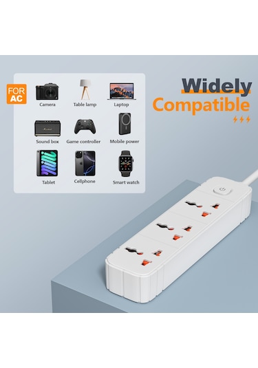 Joyjadehub Evrensel Güç Şeridi, Pc Yangına Dayanıklı Malzeme,