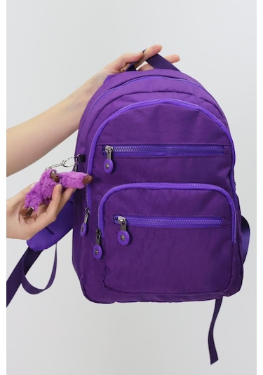 Sevimli Peluş Figürlü Günlük Kadın Sırt Çantası Şık, Kullanışlı, Okula Ve Seyahate Uygun Mor