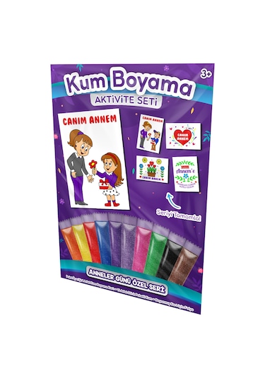 Kız Çocuktan Anneler Günü Anneler Günü Özel Kum Boyama