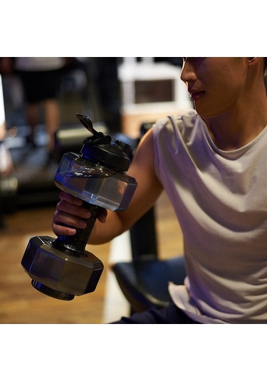 Novahub Yeni Yaratıcı Spor Şişesi Büyük Kapasiteli Plastik Dambıl Kupa 2600ml Fitness Kupası Siyah 2600ml Dambıl Kupası Çok Renkli Çok Renkli