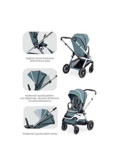 Kanz Explorer Autofold Travel Sistem Bebek Arabası Hunter Green