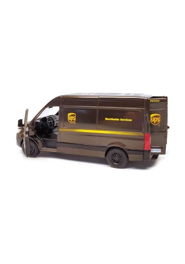 Kinsmart Mercedes Benz Sprinter Ups Kargo Aracı Metal Model Araba Çek Bırak 12 Cm