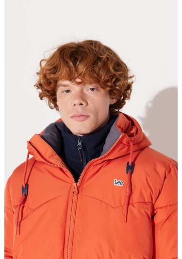 Lee Regular Fit Normal Kesim Kapüşonlu Turuncu Şişme Mont L88Bny700 Turuncu