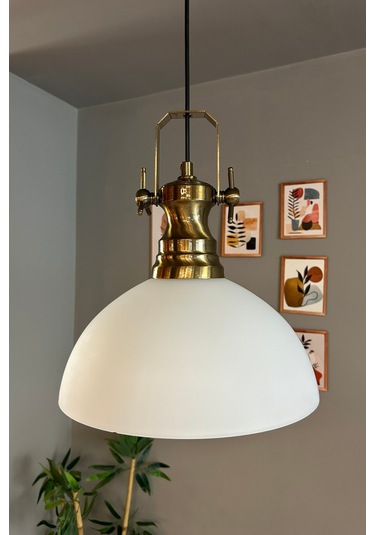 Perry Cam Tekli Avize Yeni Eskitme Beyaz Başlık Retro Sarkıt Lamba Restoran Salon Aydınlatma Beyaz