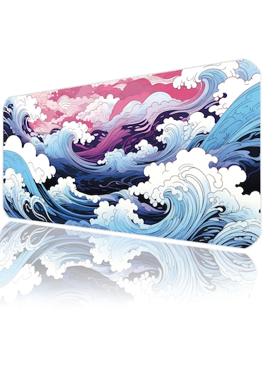 İlyuka Mousepad 90x40cm Büyük Boy Xxl Mp459040 Japanese Waves