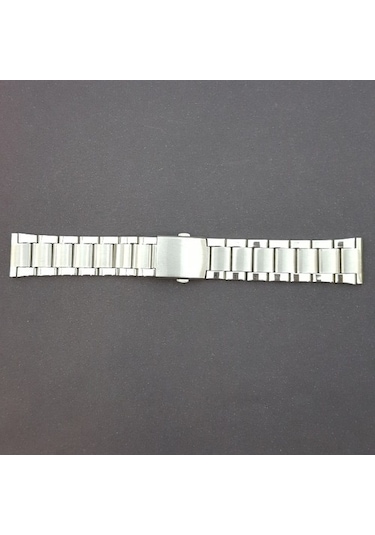 Çelik Metal Kol Saat Kordonu Yandan Basma Anahtarlı 24 Mm (B-02)