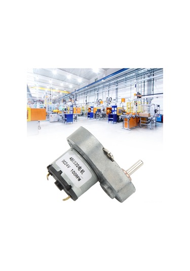 Aubyhe Dc24v 48e520 Redüksiyon Motoru - Yüksek Tork, Hız Ayarlanabilir, Tersine Çalışabilir, Otomatik Kilitleme Özelliği, 100 Rpm