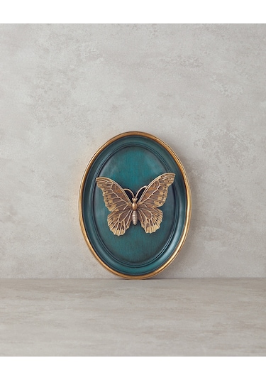 English Home Butterfly Polyresin Duvar Aksesuarı Lacivert