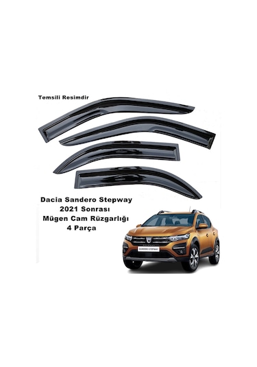 Sandero Stepway Mügen Cam Rüzgarlığı 2021 Sonrası 4 Lü Set