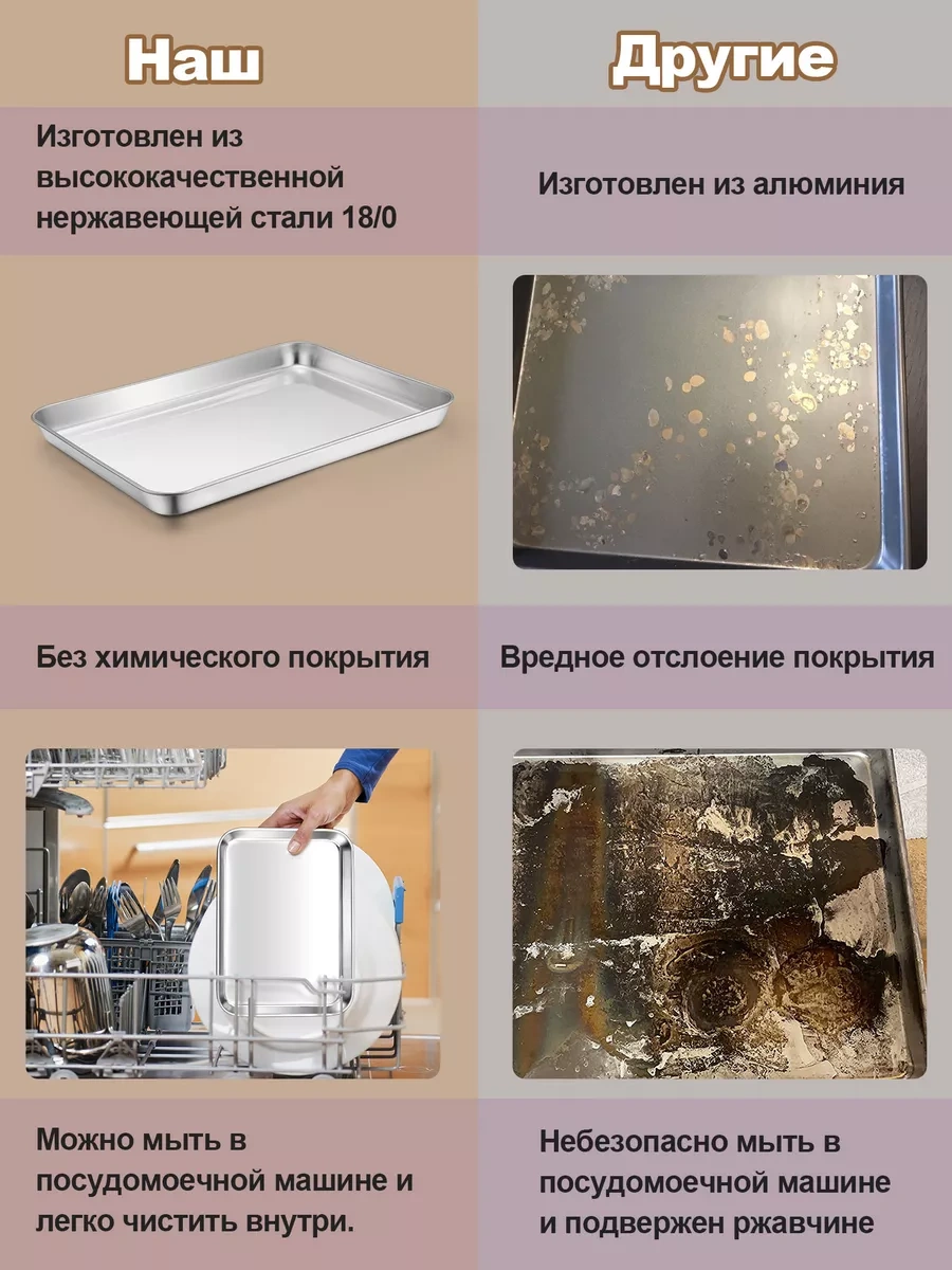 Haware Paslanmaz Çelik 18/0 Fırın Tepsisi 26 X 20 Cm 169585555 Gri