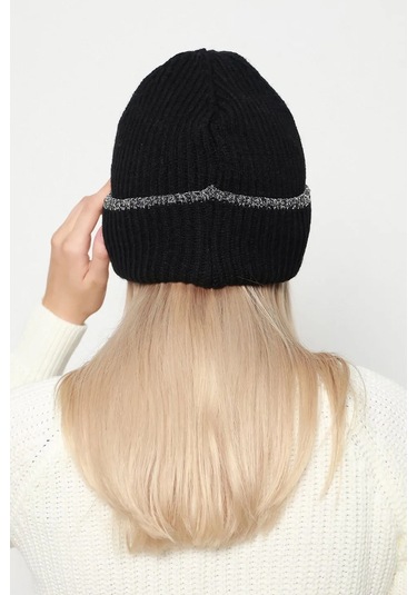 Sim Detaylı Kadın Bere Rkş-1139 Siyah Siyah