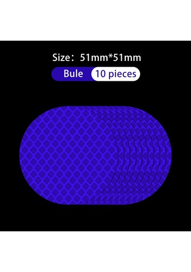 Yansıtıcı Uyarı Etiketi Tekerlek Kaşları Kapı Açma Çıkartmaları Jant Koruyucu Araba Çıkartması Dıy Daire Mavi 10 Adet