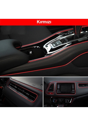 Torpido Fitil Kırmızı Yeni Nesil Trim Fitil Araç İçi İp Şerit 5 M