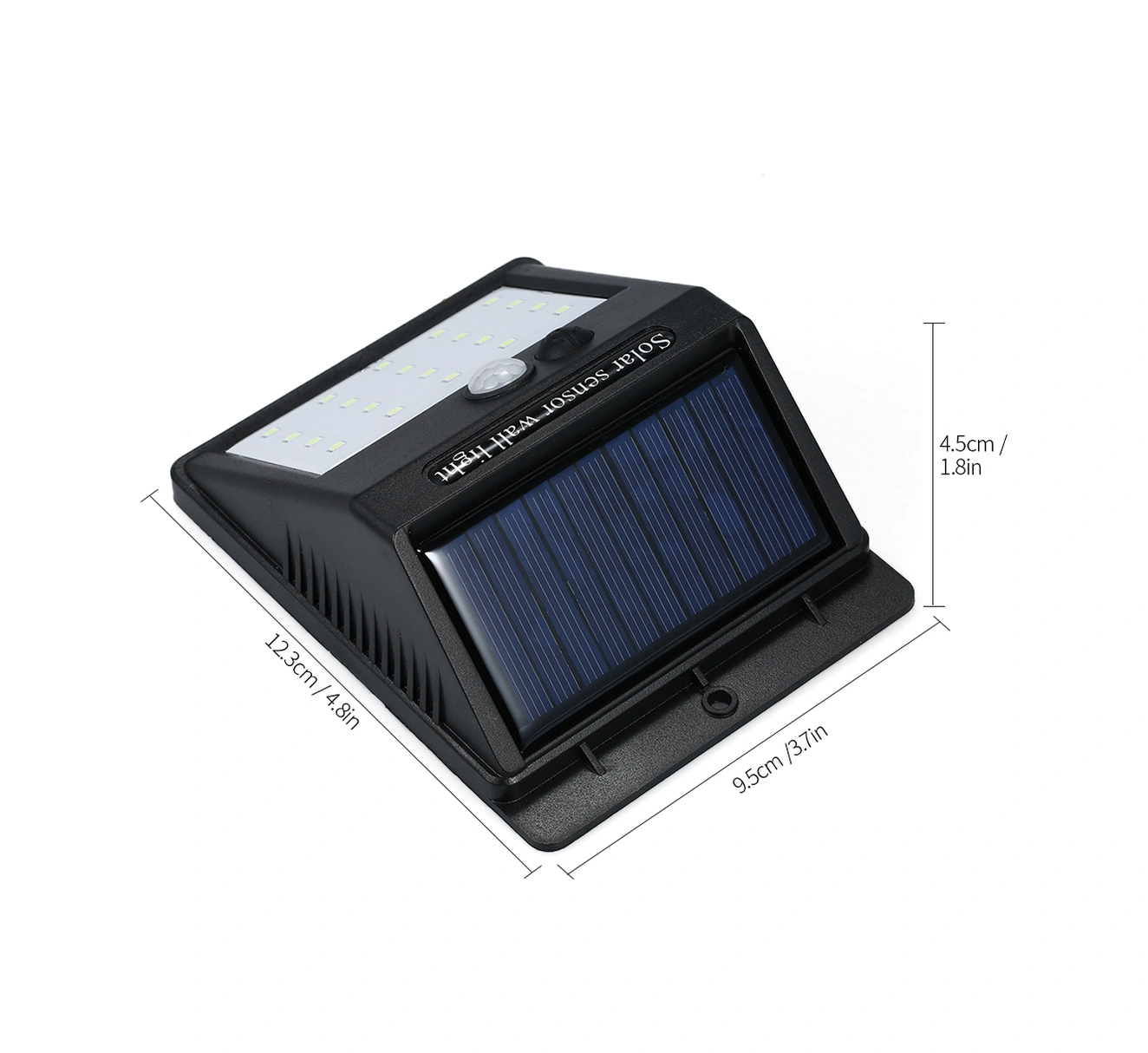 Folinda Solar Geri Çalışan Pır Hareket Sensörlü Led Duvar Lambası, 20 Led 6000k Beyaz Işık, Ip65 Su Geçirmez, Bahçe/ev Cephesi Aydınlatması 2 Tipten Rastgele Gönderilir Siyah