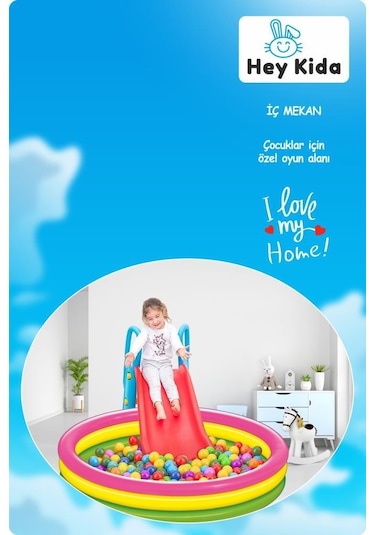 Heykida Şişme Tabanlı 3 Boğumlu Havuz 114x25 Cm Mavi - Kırmızı