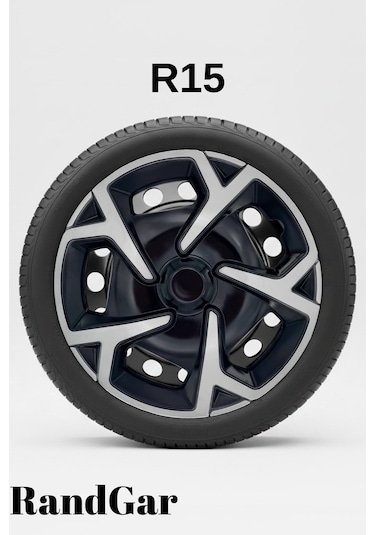 Renault Clio 4 15 İnç Jant Kapağı 4 Adet Siyah Gri C104 Rand