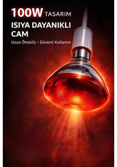 100w Isıtıcı Ampul Kırmızı Isı Lambası Civciv Kümes Kuluçka E27 Duy Isıtma Ampulü 1