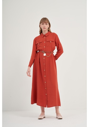 Ftz Modal Elbise Bakır 31016 Bakır