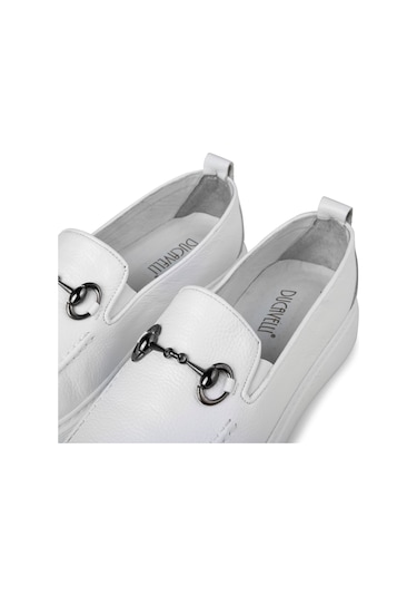 Ducavelli Anchor Hakiki Deri Erkek Günlük Ayakkabı, Loafer Ayakkabı, Hafif Ayakkabı, Yazlık Ayakkabı, Hafif Ayakkabı Beyaz