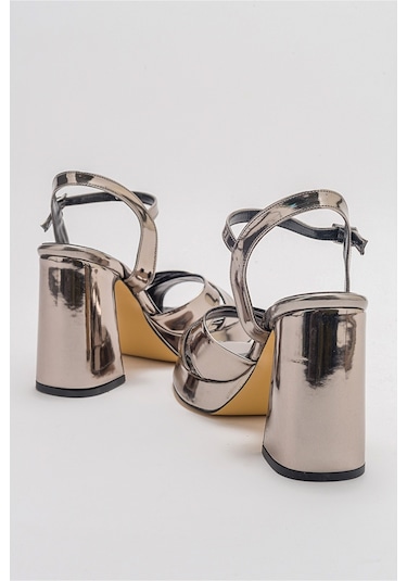 Luvishoes Lello Platin Kadın Topuklu Ayakkabı Platin