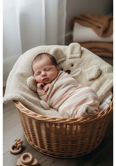Ayıcık Figürlü Peluş Bebek Battaniyesi Çok Renkli
