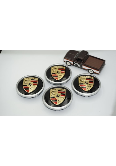 Dk Tuning Porsche Yeni Nesil Siyah Gri Jant Göbeği Kapak Seti 76m