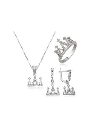 Gümüş Kraliçe Tacı Bayan Set 26726404