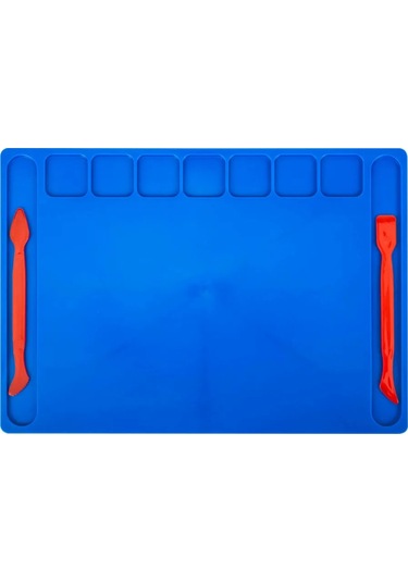 Unlandıa Plastisin Kalıplama Tahtası A4, 7 Bölmeli, 2 Kabartma Aleti 90093248 MAVİ