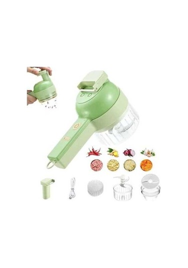 Pazly 4 Birleştirilmiş Elektrikli Sebze Doğrayıcı - Usb Şarjlı, Taşınabilir, Kolay Temizlenebilen Yeşil Model Diğer