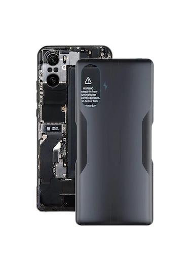 Xiaomi Redmi K40 Gaming Uyumlu Arka Pil Batarya Kapağı Cam M2012k10c M2104k10ac - Siyah