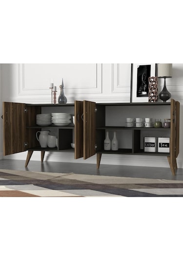 Dekorister Exclusive Wood Konsol Ceviz-Antrasit