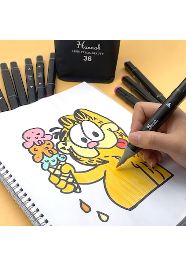 Hannah 36 Parça Çantalı Çift Taraflı Marker Seti