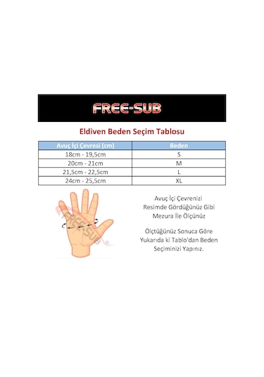 Free-Sub Diver Pro 3mm Aspendos Neopren Dalış Eldiveni Çok Renkli