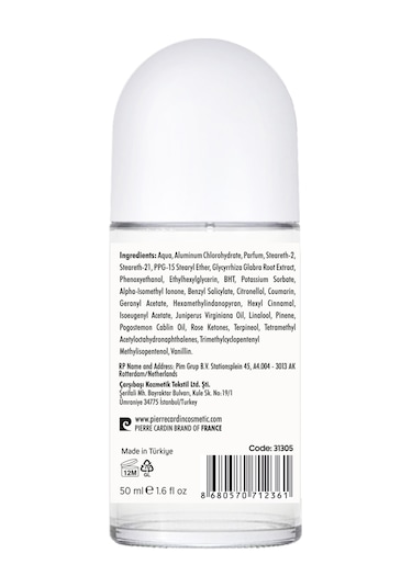 Pierre Cardin Roll-on Kadın Deodorant Ter Kokusu Önleyici Leke Bırakmayan 48 Saat Anti-perspirant Koruma Whitening Beyazlatıcı 50 Ml