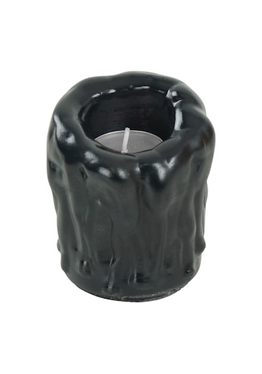 Mumluk Şamdan Tealight Mum Uyumlu Orta Erimiş Mum Model - Siyah