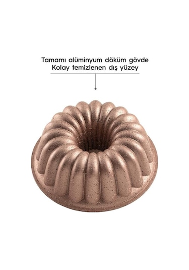 Nehir Açelya Rose Gold Döküm Kek Kalıbı 25cm Rose Gold