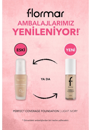 Flormar Perfect Coverage Yüksek Kapatıcı Fondöten 100 Light Ivory