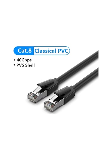 Vention Cat8 Ethernet Kablosu Sttp 40 Gbps 2000 Mhz Cat 8 Rj45 Ağ Lan Yama Classical Pvc Cable 1m Diğer