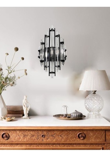 Champion Siyah Aplik Tekli Duvar Lambası Otel Cafe Restoran Için Dekoratif Aplikler Modelleri Siyah