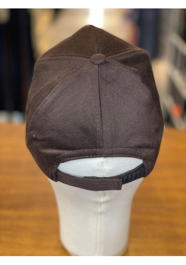 Kaşe Yünlü Kumaş Kışlık Cap Şapka Koyu Kahverengi