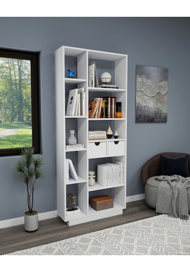 Arnetti Luma 10 Raflı Dolaplı Kitaplık Beyaz