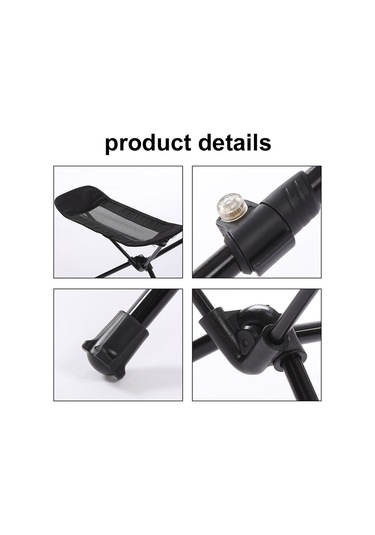 Katlanır Kamp Sandalyesi Footrest Taşınabilir Geri,gri Gri