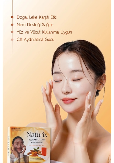 Kojik Asitli Yüz Sabunu Cilt Tonu Eşitleyici Leke Karşıtı Ve Parlatıcı Sabun 100 Gr