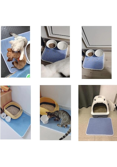 1pcs Bu Çift Katmanlı, Su Geçirmez, Kaymaz Kedi Matı İle Zeminlerinizi Temiz Ve Çöpsüz Tutun 40x50cm