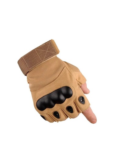 Yarım Parmak Cay222 Xl Beden Korumalı Taktik Eldiven Kahve