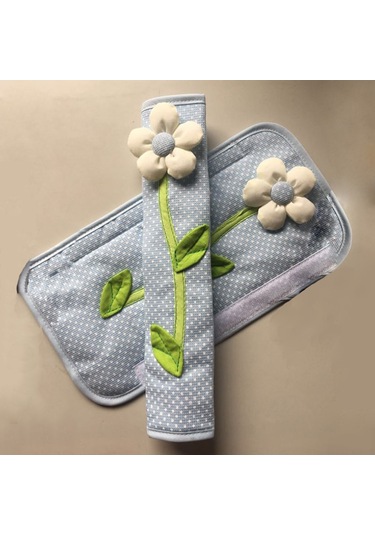 Flyeer 2 Adet Pastoral Çiçek Puantiyeli Kapı/buzdolabı Kulp Kılıfı Buzdolabı Kapı Kolu Eldiven Ev Dekor Mutfak Aksesuarları Mavi