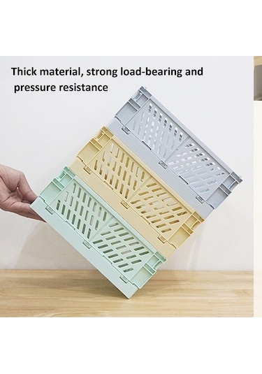 Tongxida Katlanabilir İstiflenebilir Depolama Sepeti Plastik İçi Boş Ev Ofis Düzenleyici Konteyner Büyük Açık Mavi Diğer