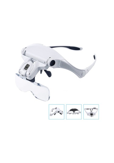Hallow Beyaz Led Işıklı Büyüteç 5 Ayrılabilir Lensli Eller Serbest