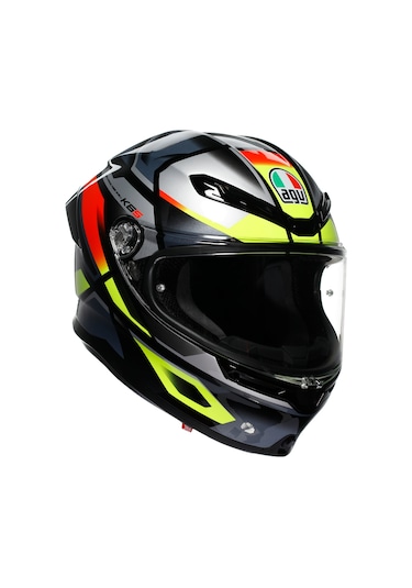 Agv E2206 Mplk Erazer Motosiklet Kaskı Siyah - Sarı - Kırmızı