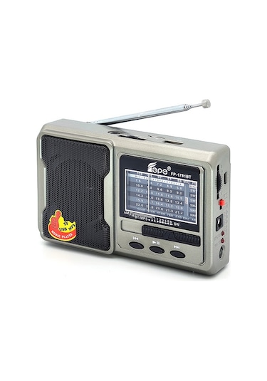 Fepe FP-1781BT FM Radyolu Bluetoothlu Şarjlı Cep Radyosu + El Feneri